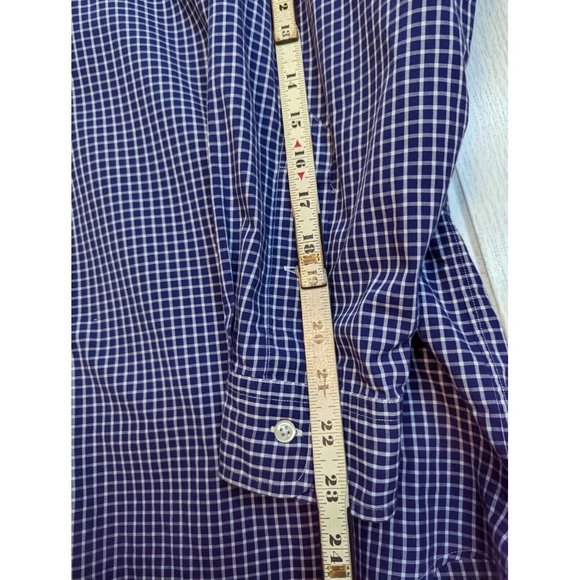 Polo Ralph Lauren Men's Blue White Stripe Yarmouth Cotton Dress Shirt 16.5 x 33 - Picture 4 of 6